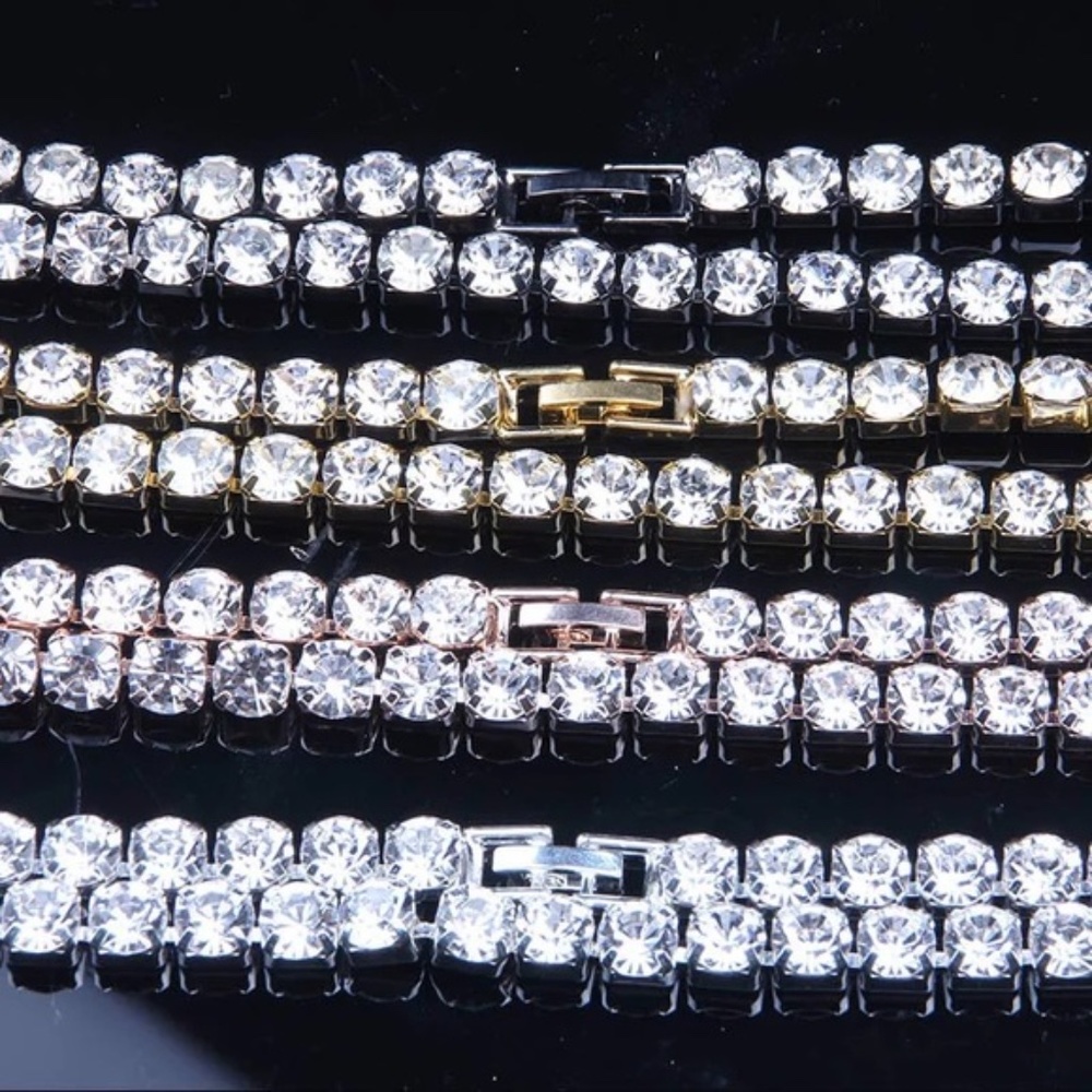 4-5mm Silver Full Drill Tennis Crystals Bracelet - Picture 14 of 16
